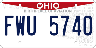 OH license plate FWU5740