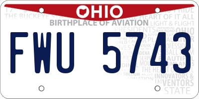 OH license plate FWU5743