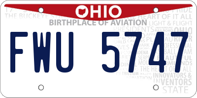 OH license plate FWU5747