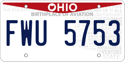 OH license plate FWU5753