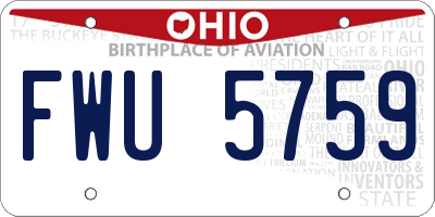 OH license plate FWU5759