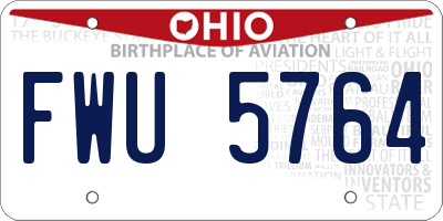 OH license plate FWU5764