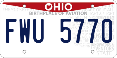 OH license plate FWU5770