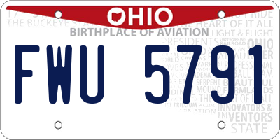 OH license plate FWU5791