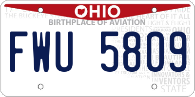 OH license plate FWU5809