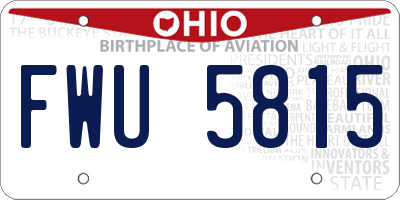 OH license plate FWU5815