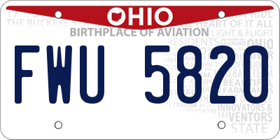 OH license plate FWU5820