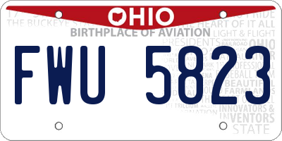 OH license plate FWU5823