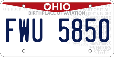 OH license plate FWU5850