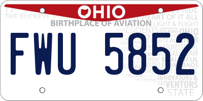 OH license plate FWU5852