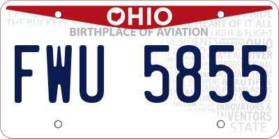 OH license plate FWU5855