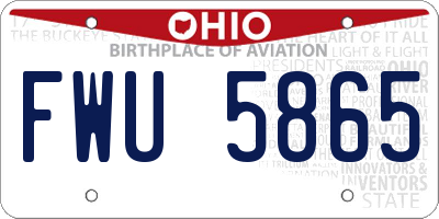 OH license plate FWU5865