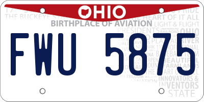 OH license plate FWU5875