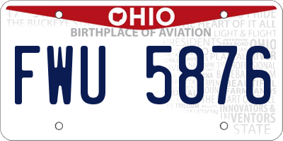 OH license plate FWU5876