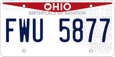 OH license plate FWU5877