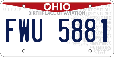 OH license plate FWU5881