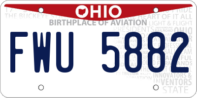 OH license plate FWU5882