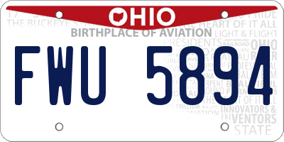 OH license plate FWU5894