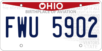 OH license plate FWU5902