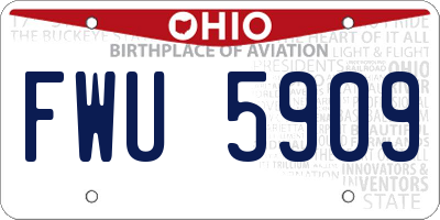 OH license plate FWU5909