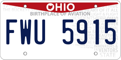 OH license plate FWU5915