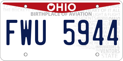 OH license plate FWU5944