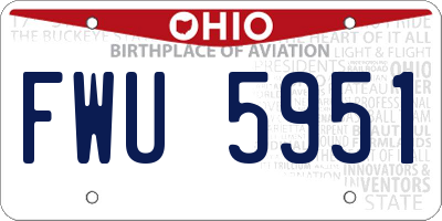 OH license plate FWU5951