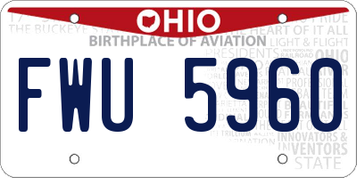 OH license plate FWU5960
