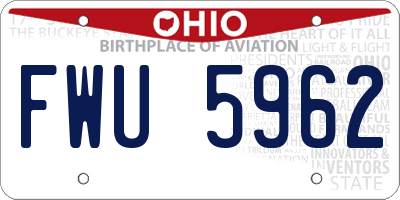 OH license plate FWU5962