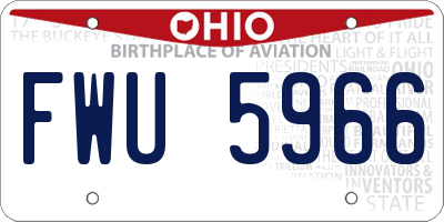 OH license plate FWU5966