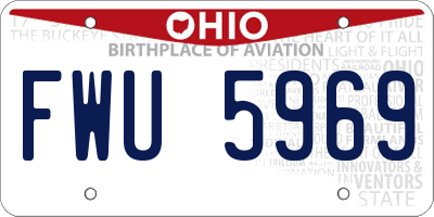 OH license plate FWU5969