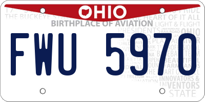 OH license plate FWU5970