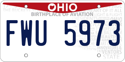 OH license plate FWU5973