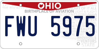OH license plate FWU5975
