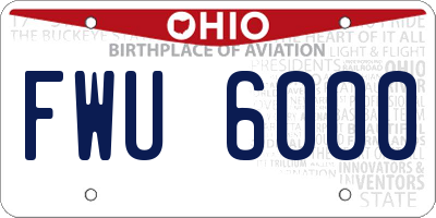 OH license plate FWU6000