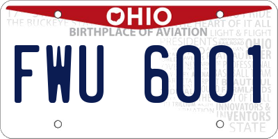 OH license plate FWU6001