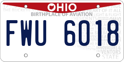 OH license plate FWU6018