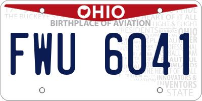 OH license plate FWU6041