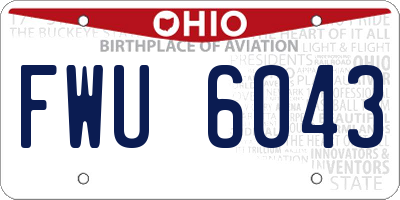 OH license plate FWU6043