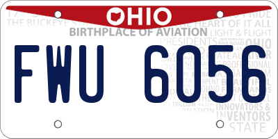 OH license plate FWU6056