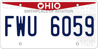 OH license plate FWU6059