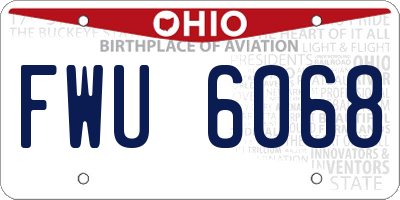 OH license plate FWU6068