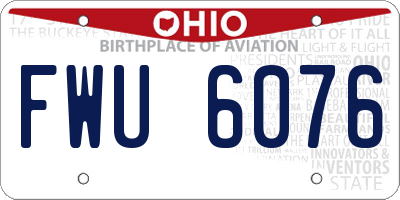 OH license plate FWU6076