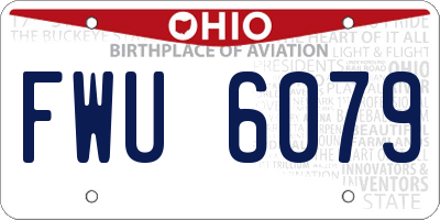 OH license plate FWU6079