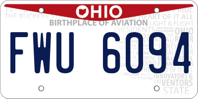 OH license plate FWU6094