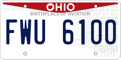 OH license plate FWU6100