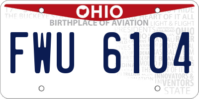 OH license plate FWU6104