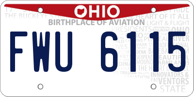 OH license plate FWU6115