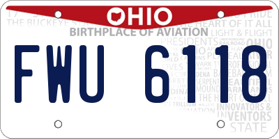 OH license plate FWU6118