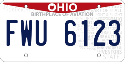 OH license plate FWU6123